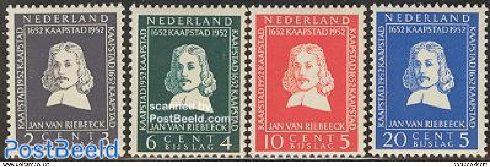 Netherlands 1952 Van Riebeeck 4v, Mint NH, History - Politicians - Unused Stamps