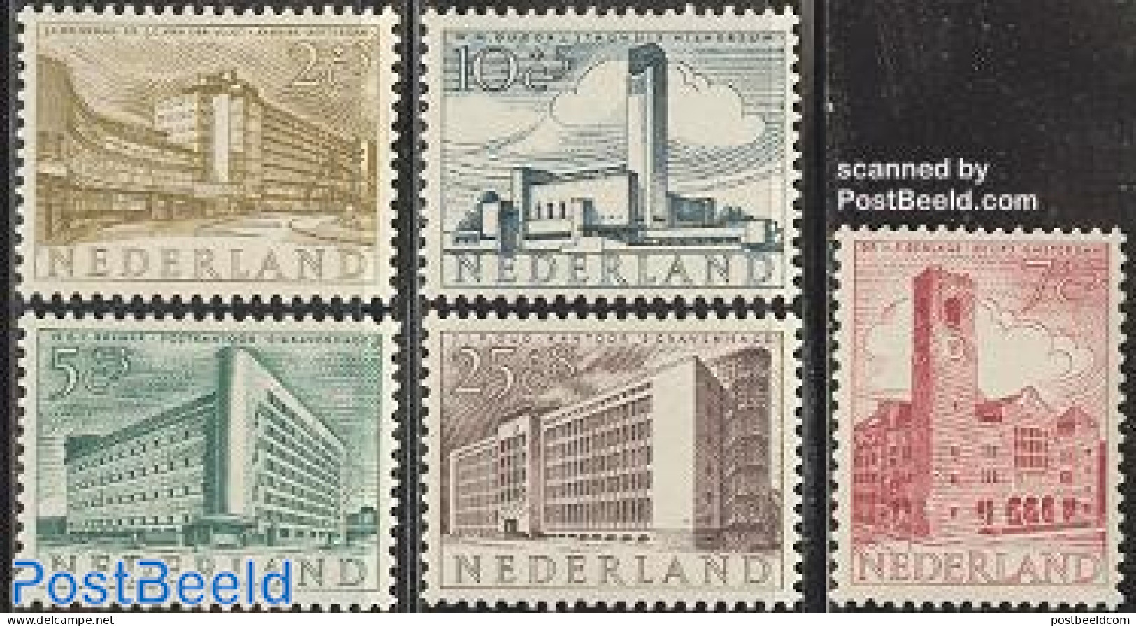 Netherlands 1955 Summer, Architecture 5v, Mint NH, History - World Heritage - Art - Architecture - Modern Architecture - Unused Stamps