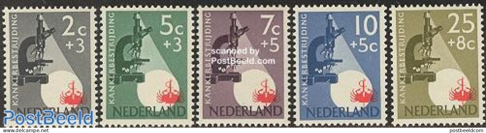 Netherlands 1955 Anti Cancer 5v, Mint NH, Health - Nature - Health - Shells & Crustaceans - Neufs