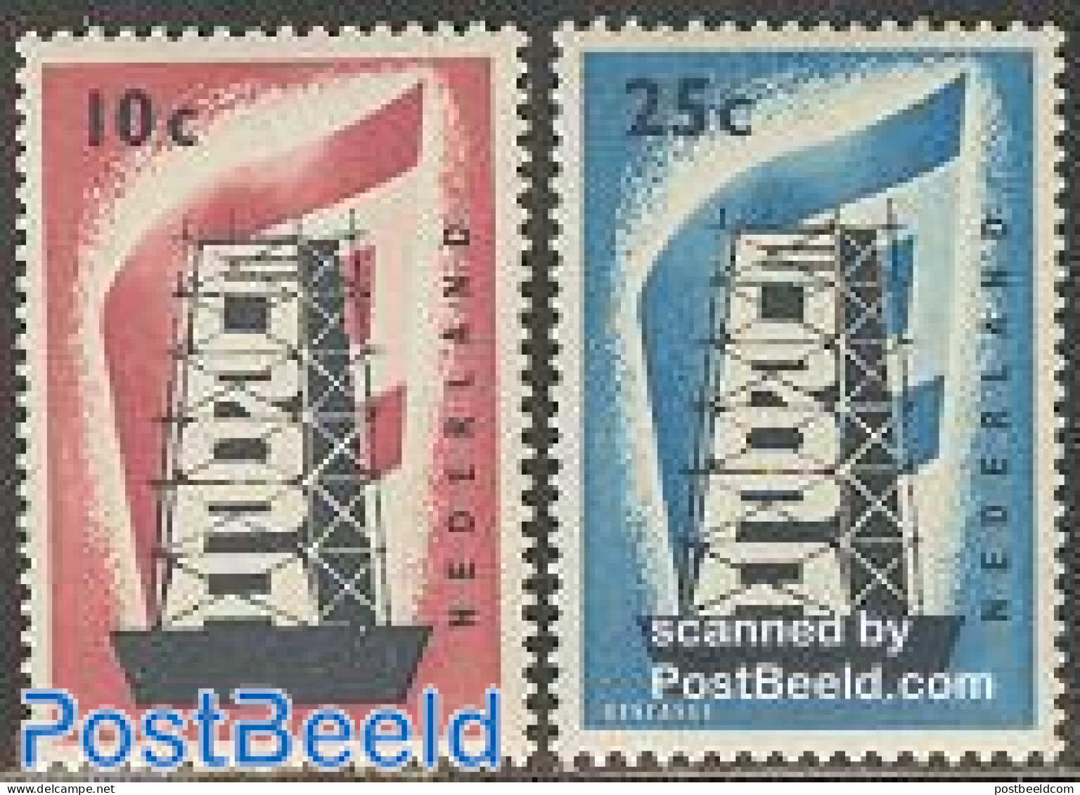 Netherlands 1956 Europa 2v, Unused (hinged), History - Europa (cept) - Ungebraucht