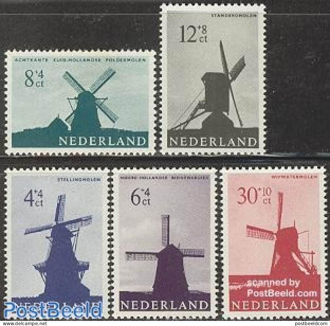 Netherlands 1963 Windmills 5v, Mint NH, Various - Mills (Wind & Water) - Unused Stamps