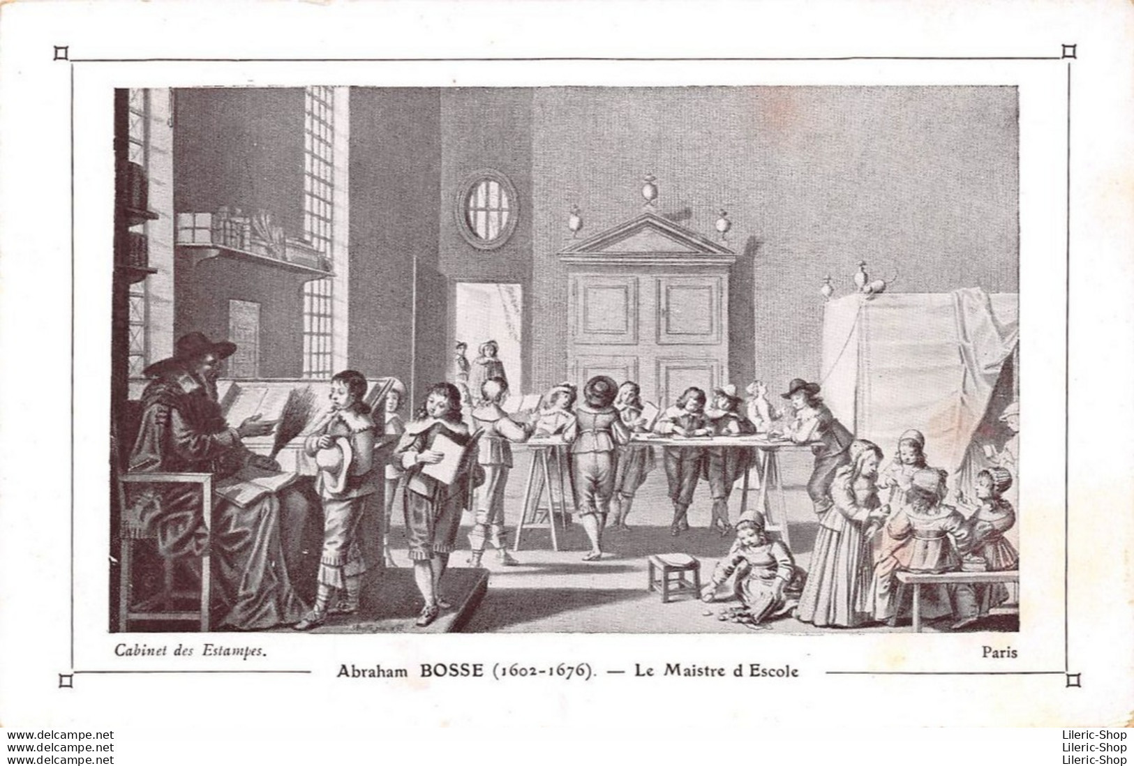 CPA RÉCOMPENSE SCOLAIRE  Abraham BOSSE (1602-1676) Le Maistre D Escole Cabinet Des Estampes # Peintures Tableaux - Paintings