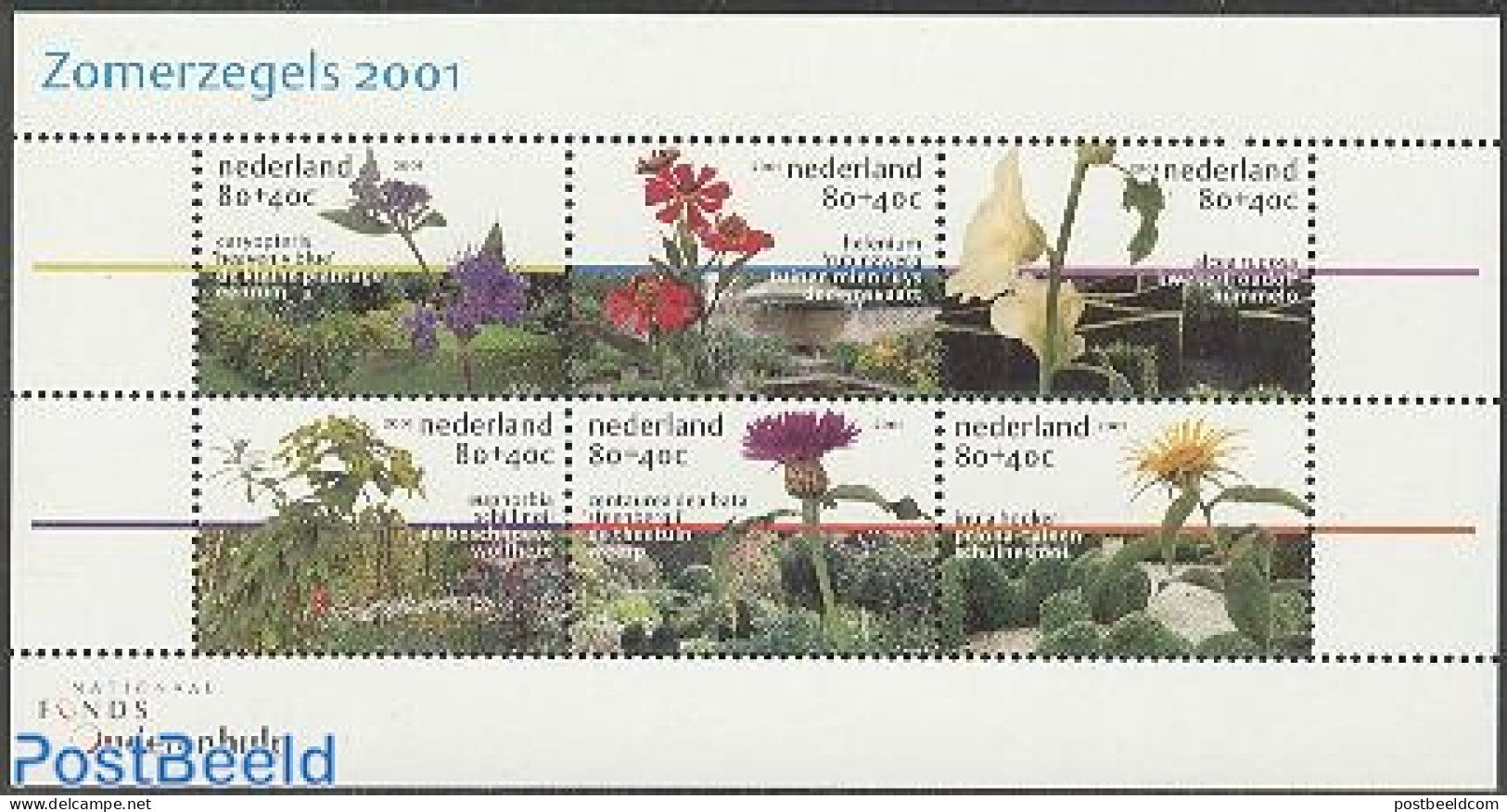 Netherlands 2001 Summer Gardens 6v M/s, Mint NH, Nature - Flowers & Plants - Gardens - Unused Stamps