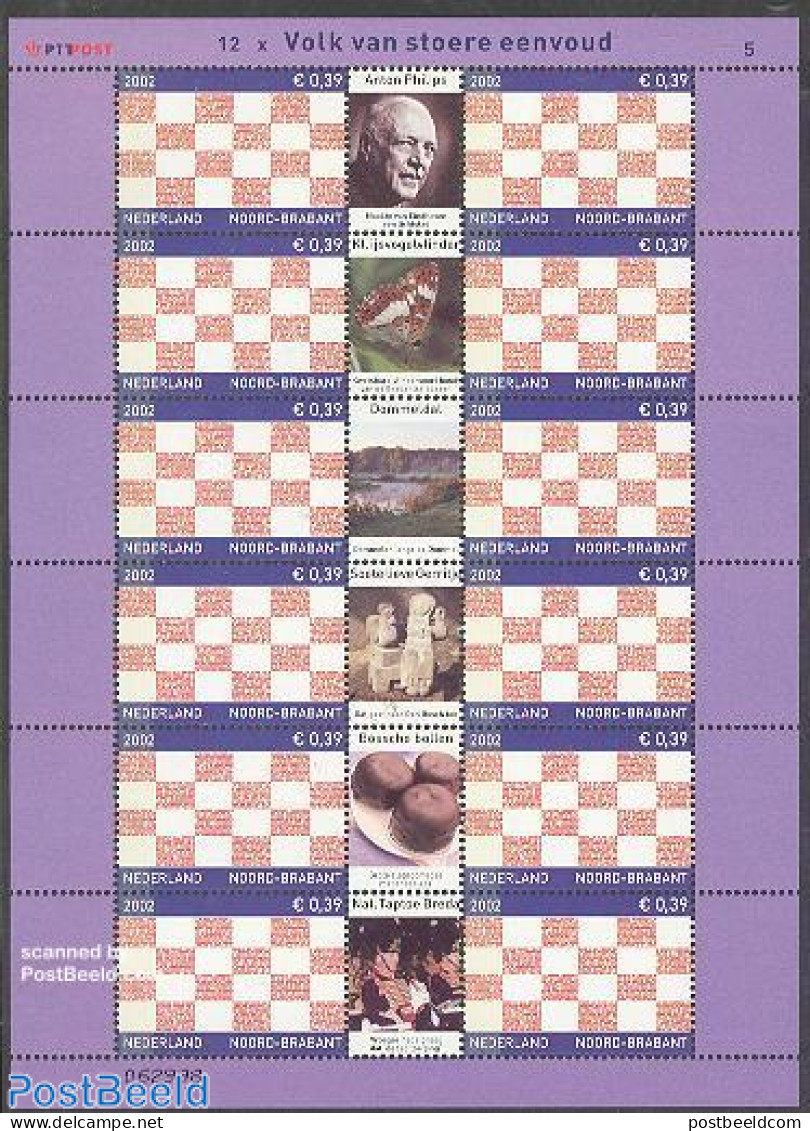 Netherlands 2002 Noord Brabant M/s, Mint NH, Health - History - Nature - Performance Art - Food & Drink - Flags - Butt.. - Ungebraucht