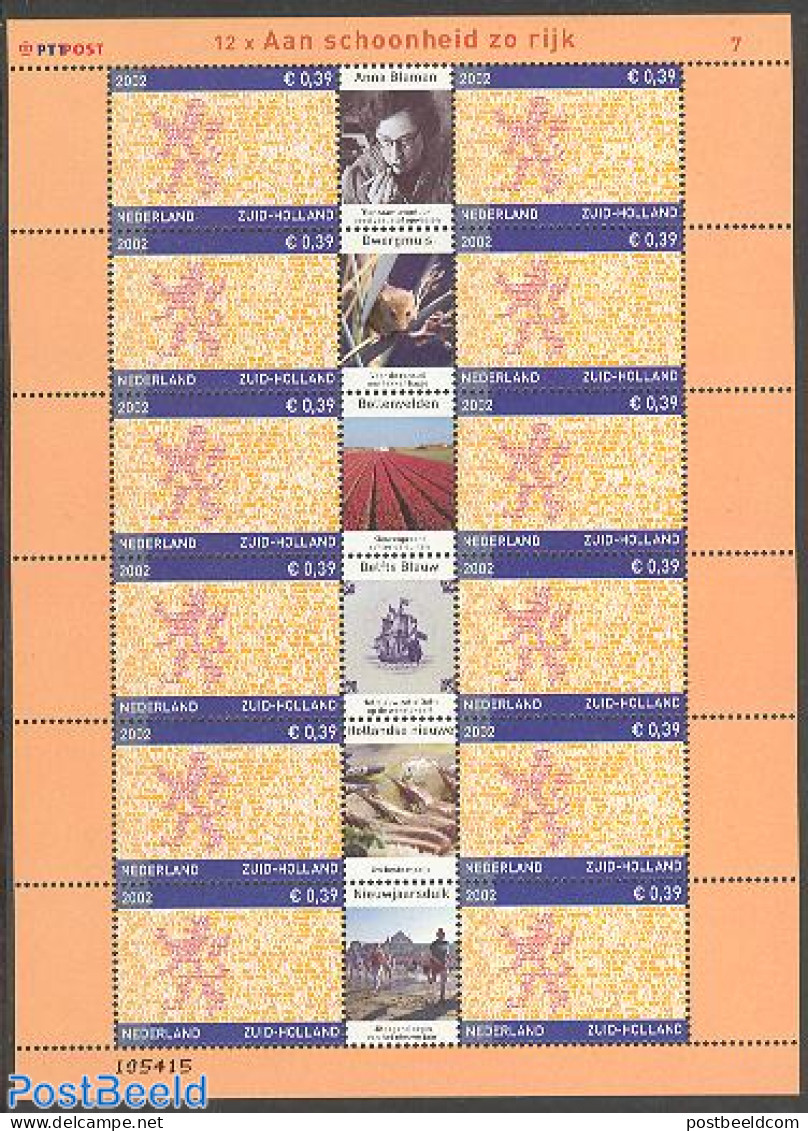 Netherlands 2002 Zuid Holland M/s, Mint NH, History - Nature - Transport - Flags - Animals (others & Mixed) - Fishing .. - Ungebraucht