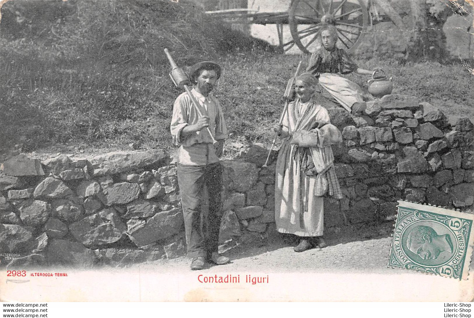 Cartolina ± 1900 Contadini Liguri - Personnages