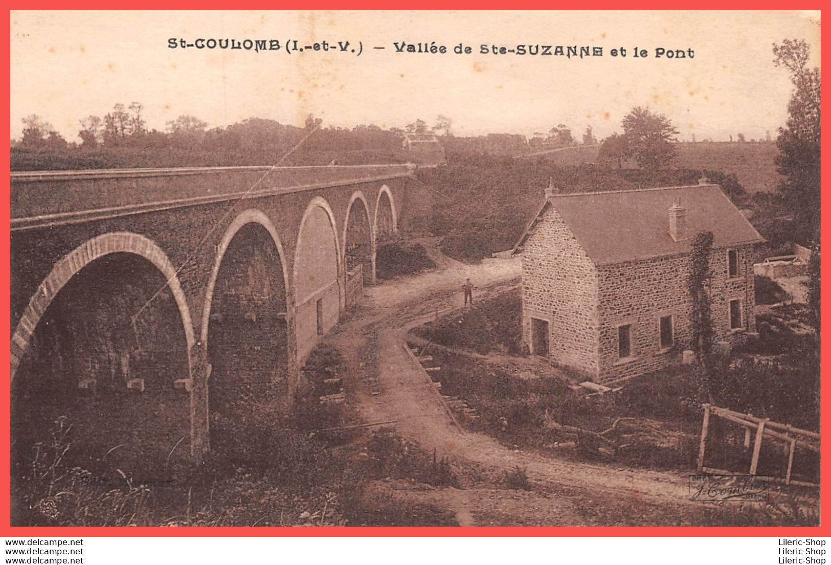 St-COULOMB (I.-et-V.) Cpa ±1930  Vallée De Ste-SUZANNE Et Le Pont ÉD. COMBIER - Saint-Coulomb
