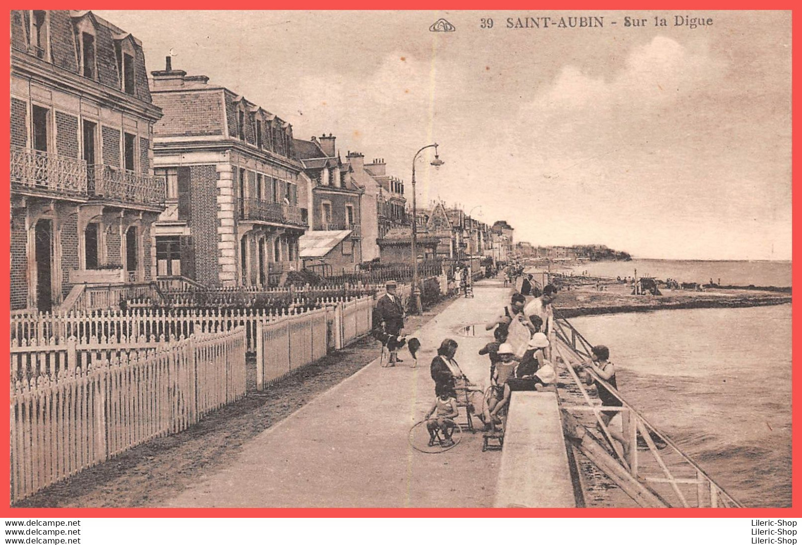 St-AUBIN-sur-MER (22) Cpa ± 1930 - Sur La Digue -  Baigneuse - Éd. CAP N°29 - Saint Aubin