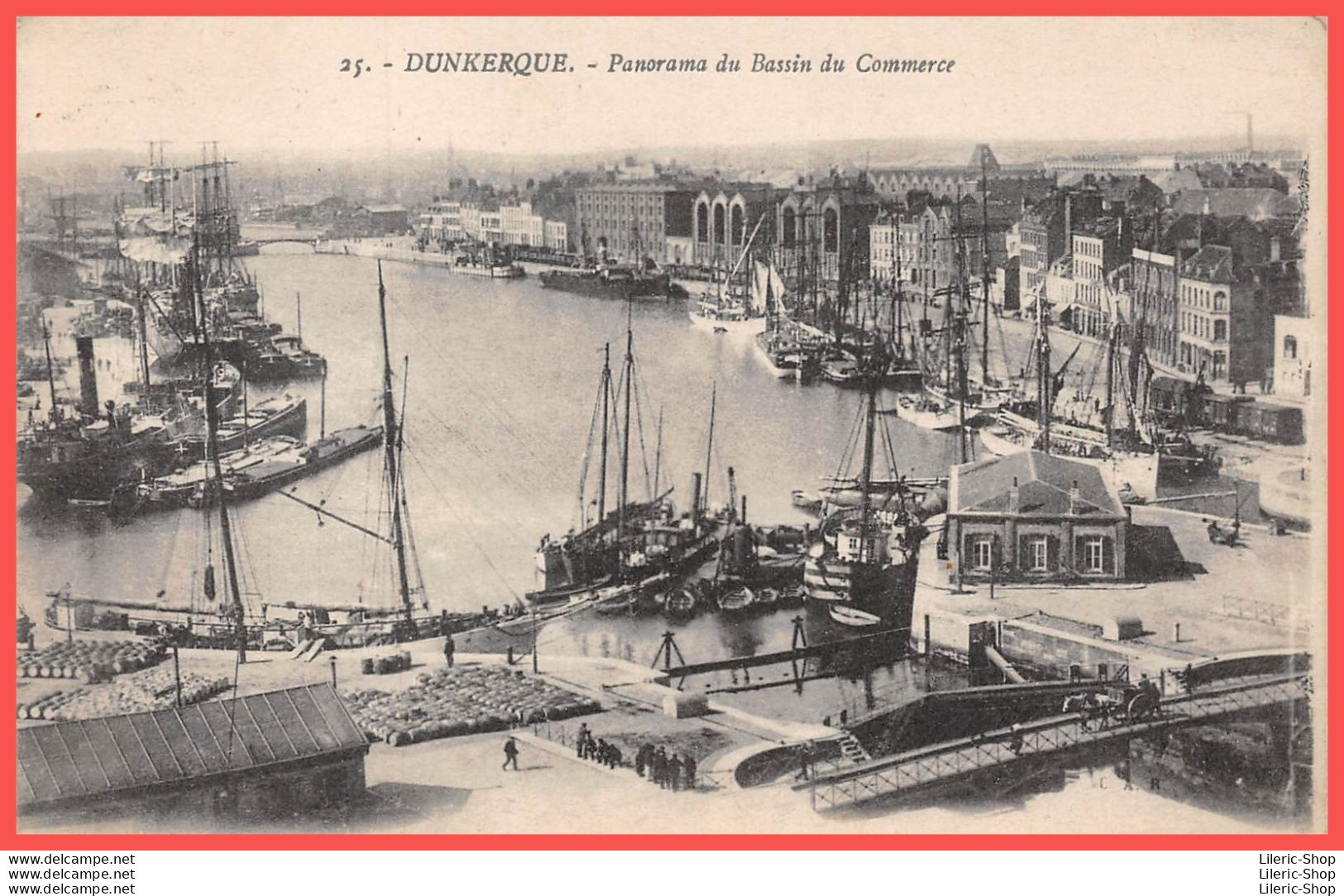 DUNKERQUE (59) Cpa ± 1918 - Panorama Du Bassin Du Commerce Bateaux De Pêche - Dunkerque