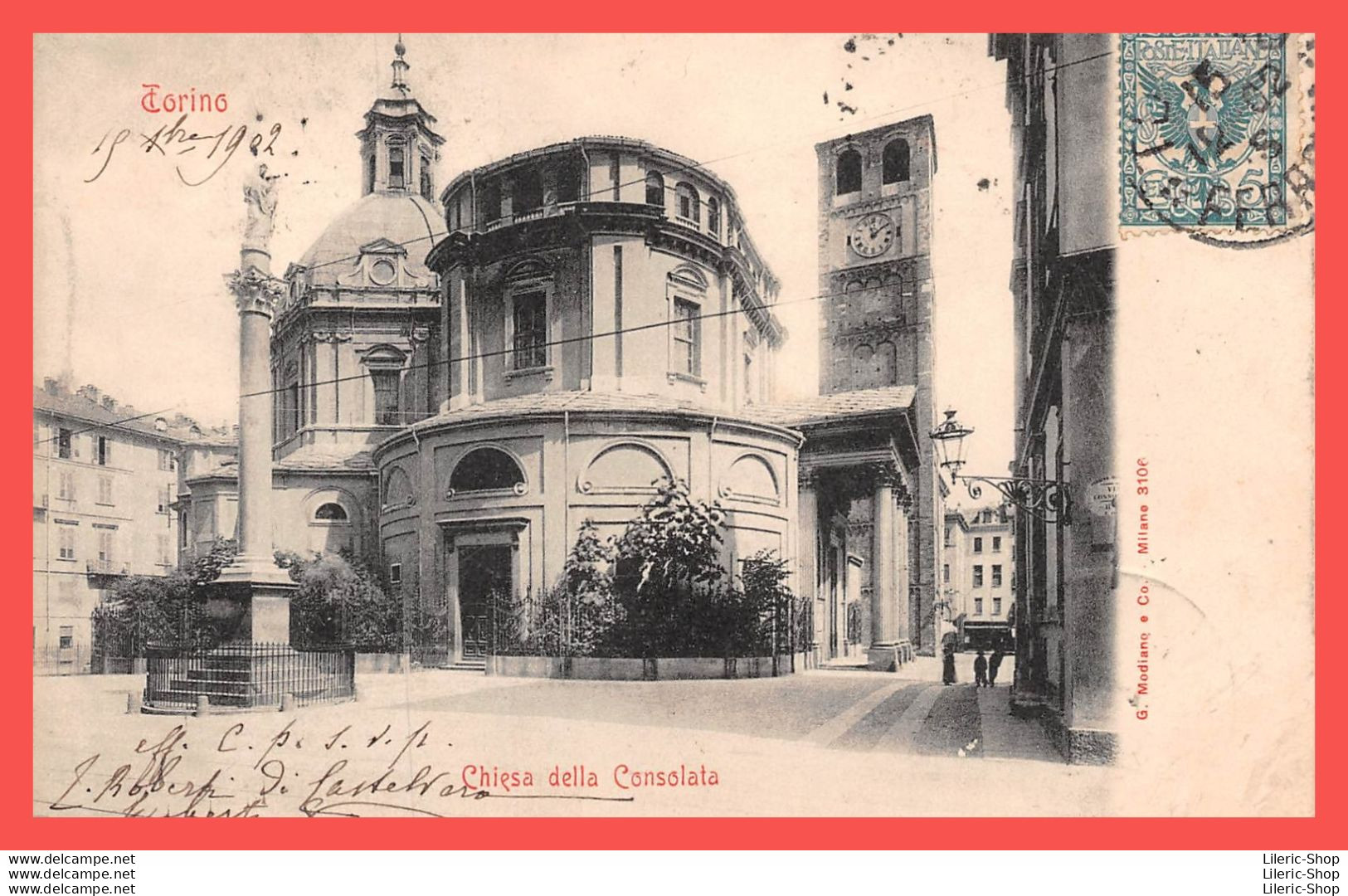 VECCHIA CARTOLINA 1902 TORINO TURIN Chiesa Della Consolata, Éd. G MODIANO - Churches