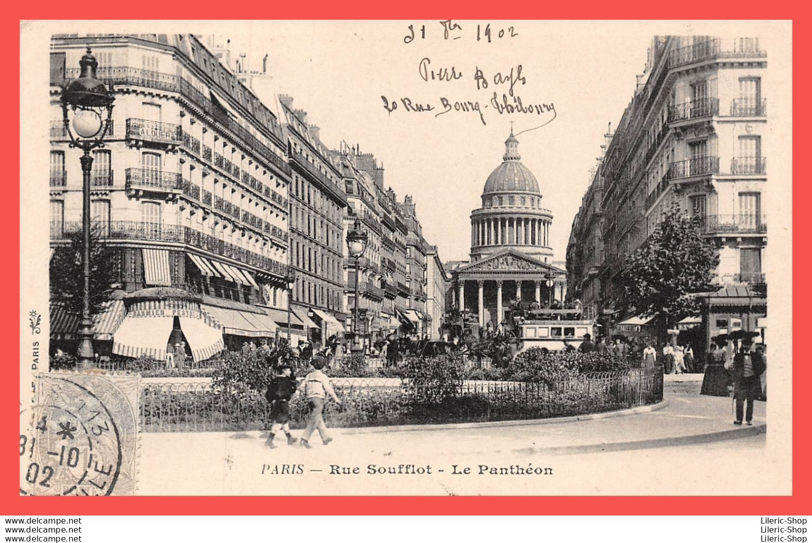 PARIS (75) Cpa Précurseur 1902 Rue Soufflot Et Le Panthéon B. F., éditeur à Paris.  - Arrondissement: 05