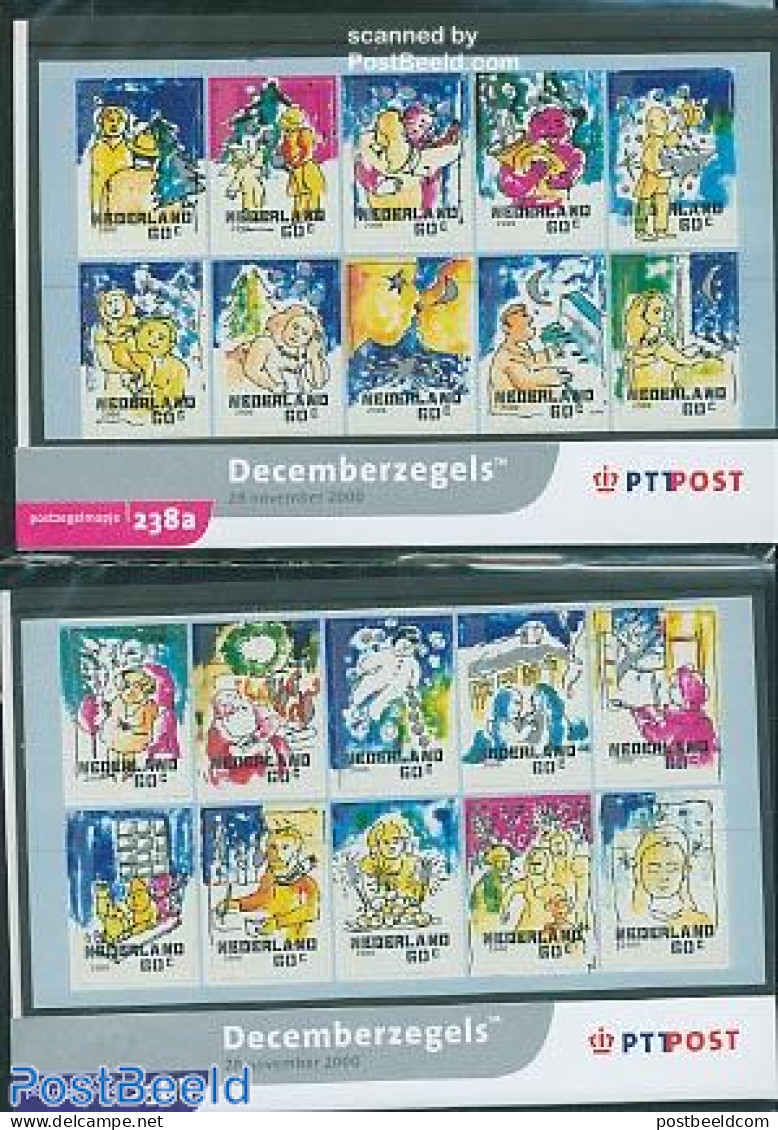 Netherlands 2000 Christmas, Presentation Pack 238a+b, Mint NH, Religion - Christmas - Ungebraucht