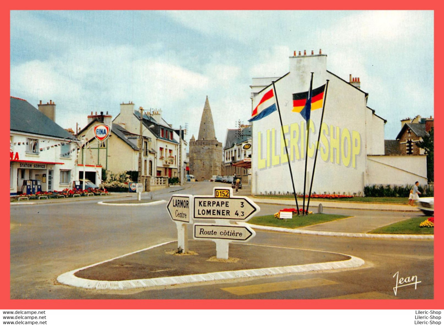 LARMOR-PLAGE (56) CPM 1974 - STATION ESSENCE FINA à L'entrée Du Village  - AUTOMOBILE DS ▬ ÉD.JEAN - Larmor-Plage