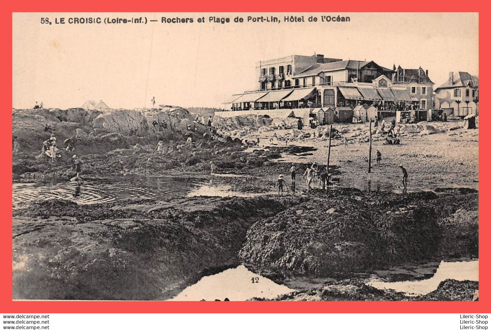 Le Croisic (44) Cpa ± 1930 Plage Et Rochers De Port-Lin - Hôtel De L'Océan - Éd. F. CHAPEAU, Nantes  - Le Croisic