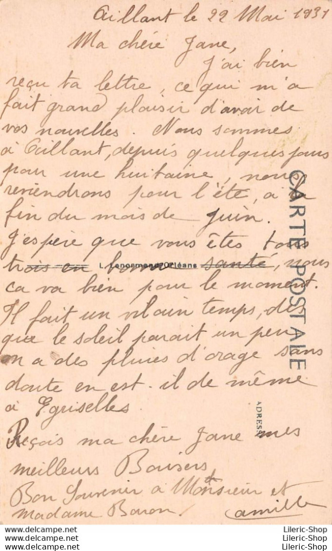 CHÂTILLON-COLIGNY (45) Cpa 1931 La Mairie Et Le Buste De L'Amiral Gaspard De Coligny - Ed. L Lenormand  - Chatillon Coligny