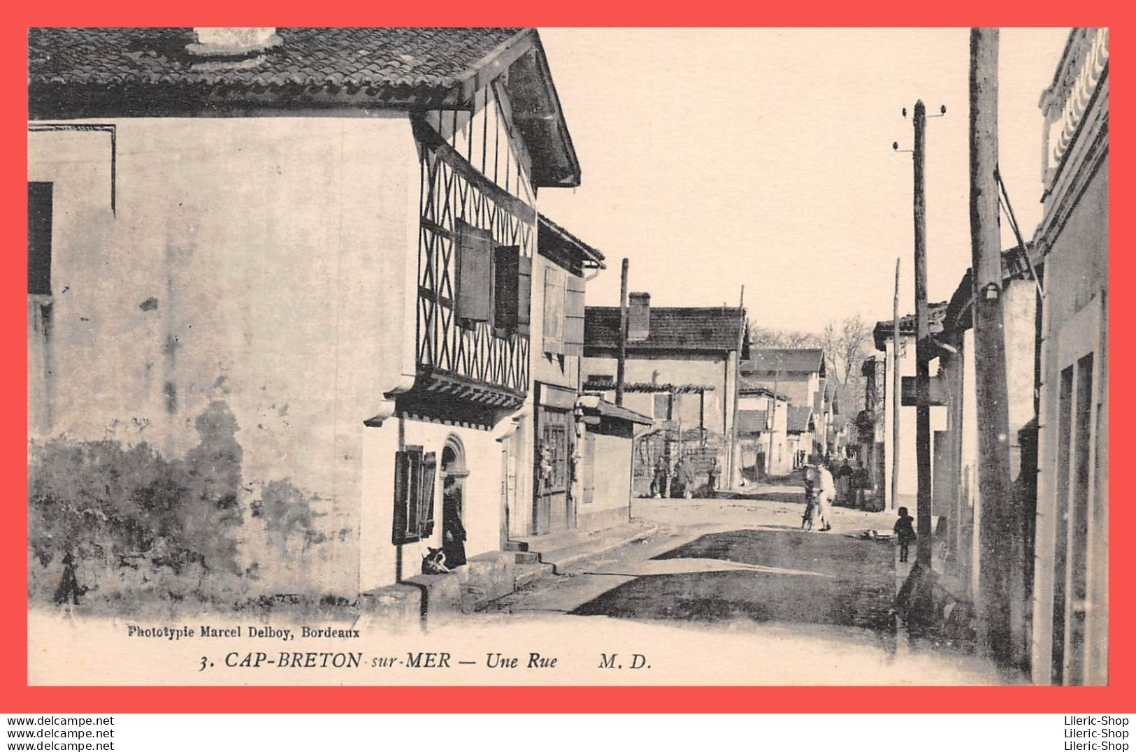 CAP-BRETON-sur-MER (40) Cpa ± 1925 Une Rue - Phototypie Marcl Delboy  - Capbreton