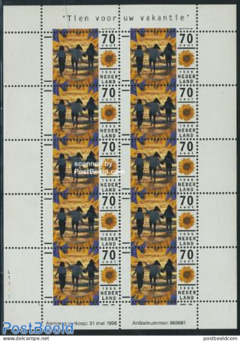 Netherlands 1996 Tien Voor Uw Vakantie M/s, Mint NH, Nature - Flowers & Plants - Unused Stamps