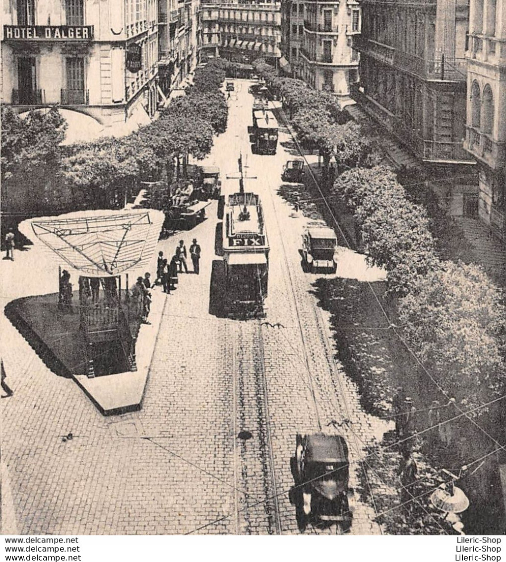 ALGER CPA 1934 RUE DUMONT-D'URVILLE - Hôtel D'Alger - Tramways Automobiles - Édition La Cigogne   - Algerien