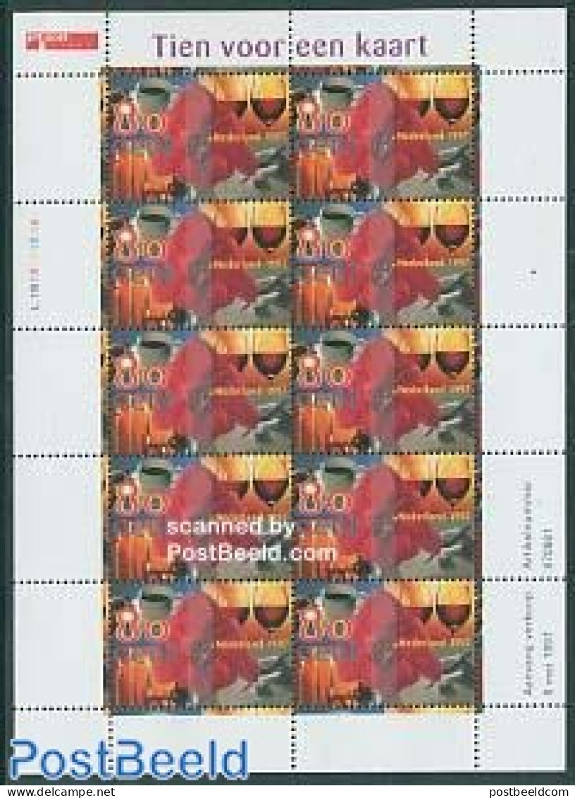 Netherlands 1997 Surprise, Tien Voor Een Kaart M/s, Mint NH, Health - Nature - Food & Drink - Flowers & Plants - Wine .. - Unused Stamps