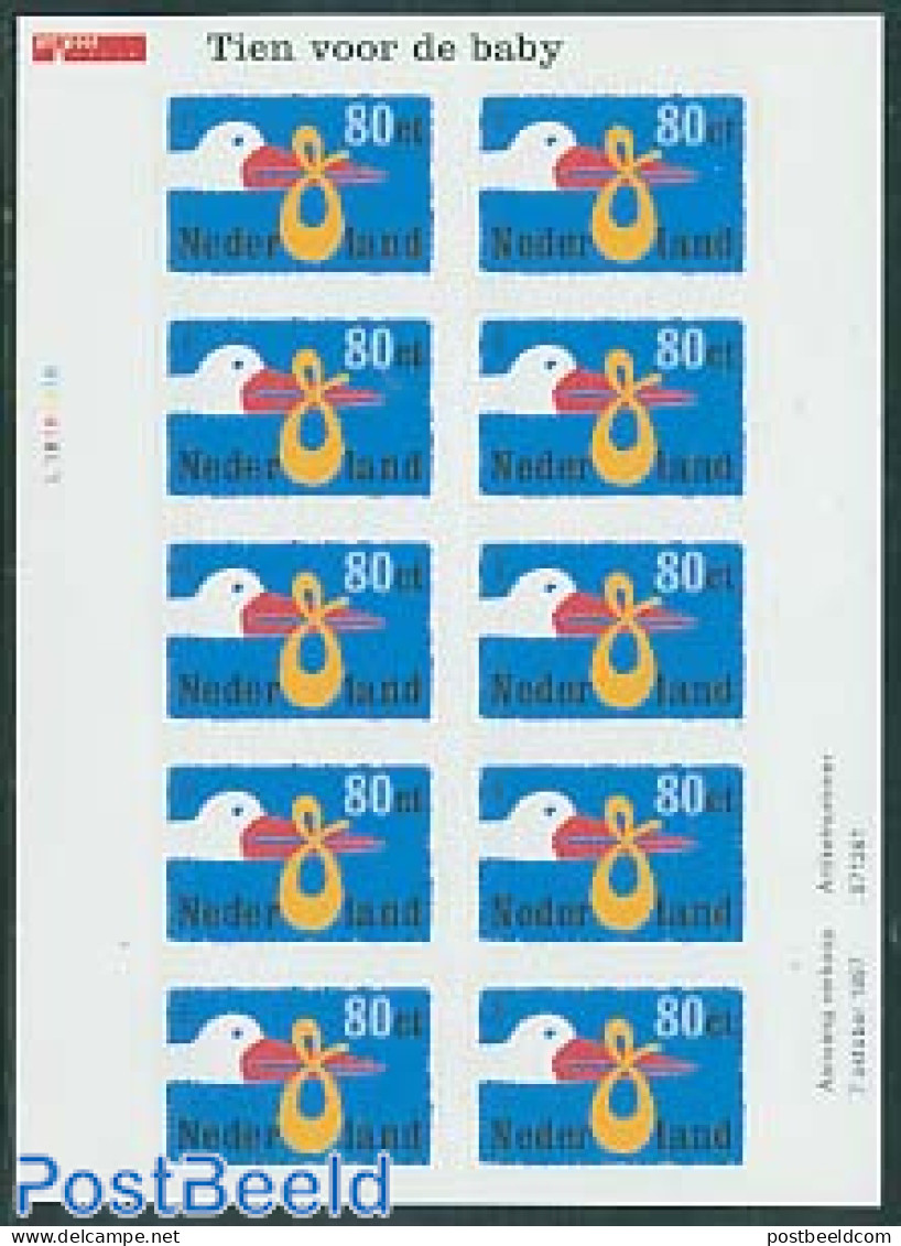 Netherlands 1997 Birth Stamp, Tien Voor De Baby M/s S-a, Mint NH, Nature - Birds - Neufs