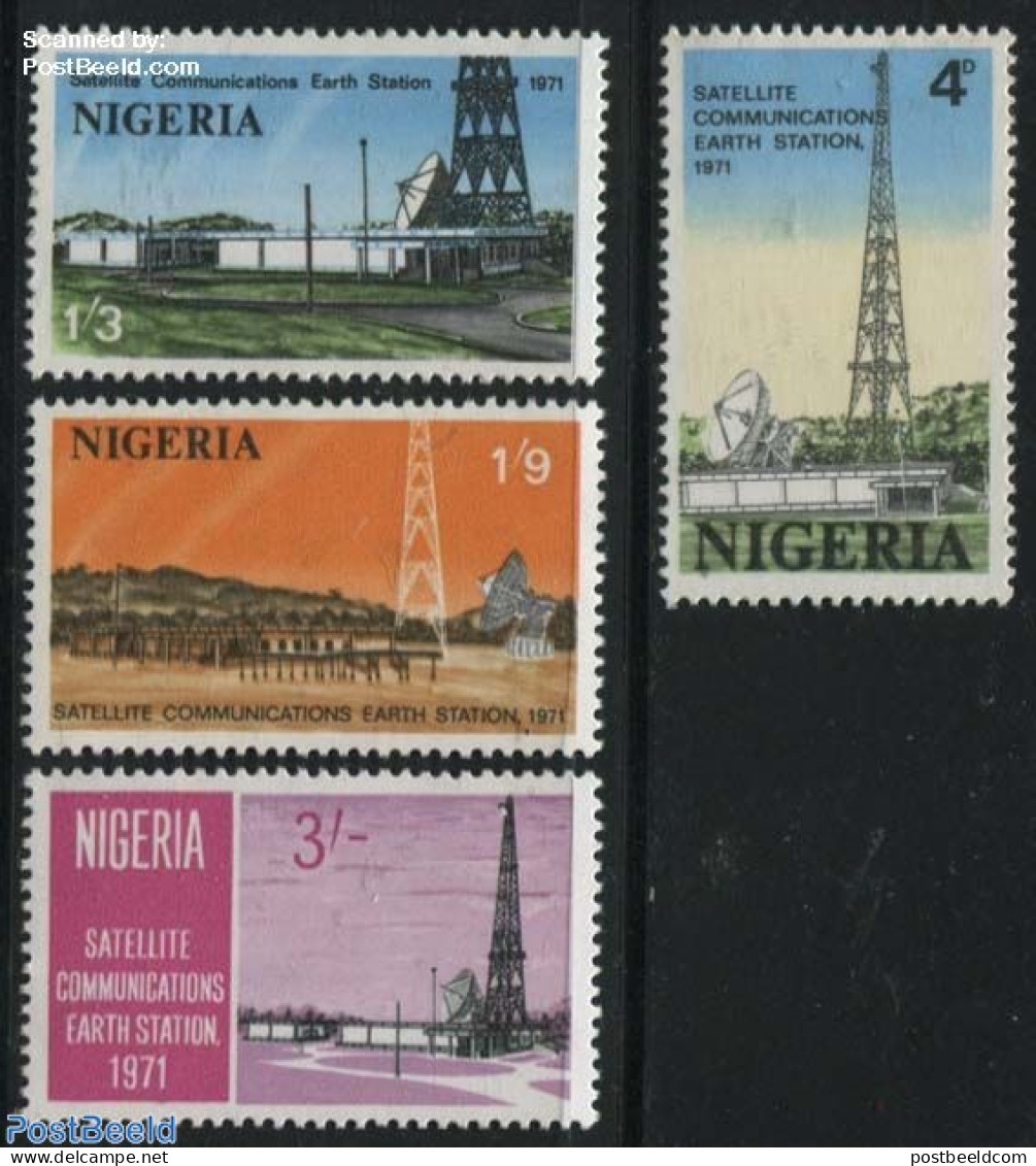 Nigeria 1971 Earth Satellite Station 4v, Mint NH, Science - Telecommunication - Télécom