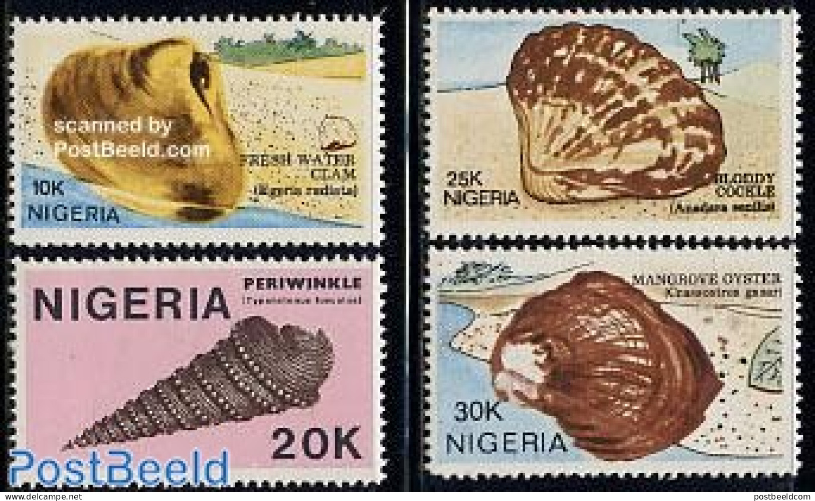 Nigeria 1987 Shells 4v, Mint NH, Nature - Shells & Crustaceans - Maritiem Leven