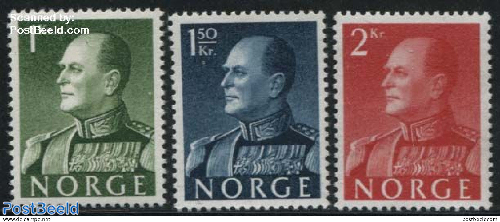 Norway 1959 Definitives 3v, Phosphor Paper 3v, Mint NH - Unused Stamps