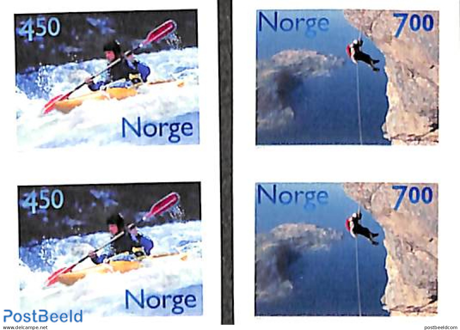 Norway 2001 Sports 2x2v S-a, Mint NH, Sport - Kayaks & Rowing - Mountains & Mountain Climbing - Sport (other And Mixed) - Unused Stamps