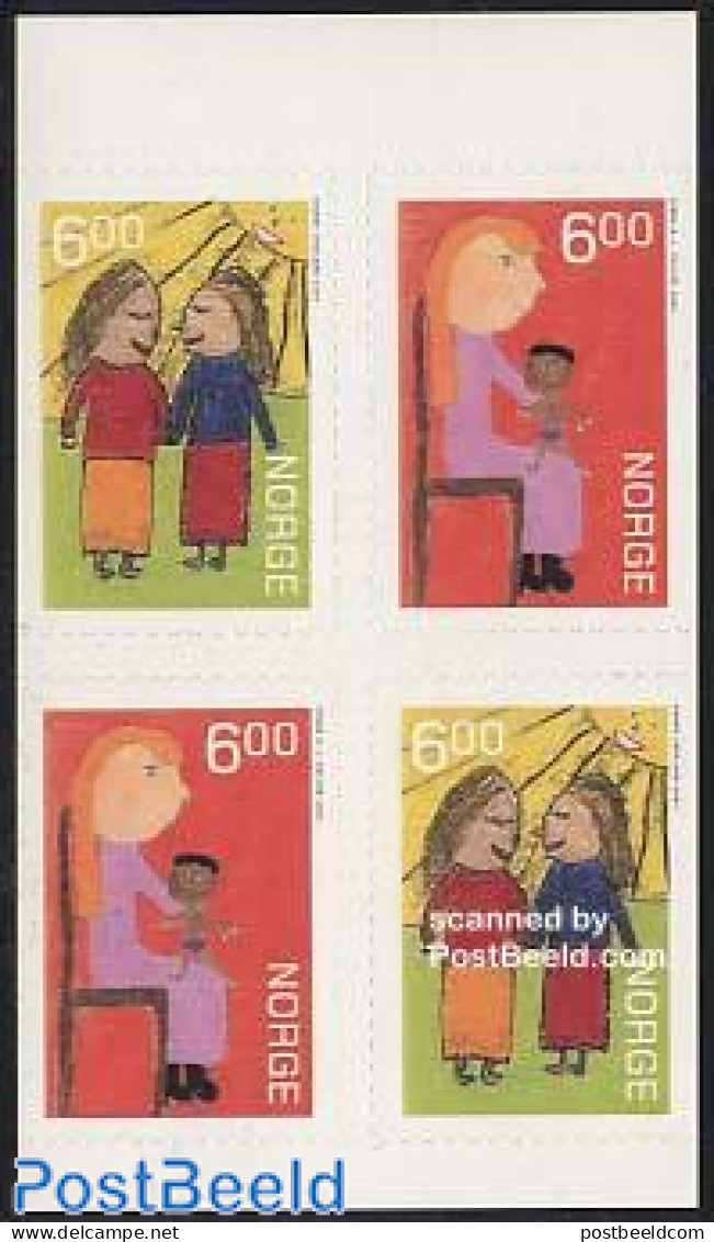 Norway 2004 Christmas 2x2v From Booklets S-a, Mint NH, Religion - Christmas - Art - Children Drawings - Unused Stamps