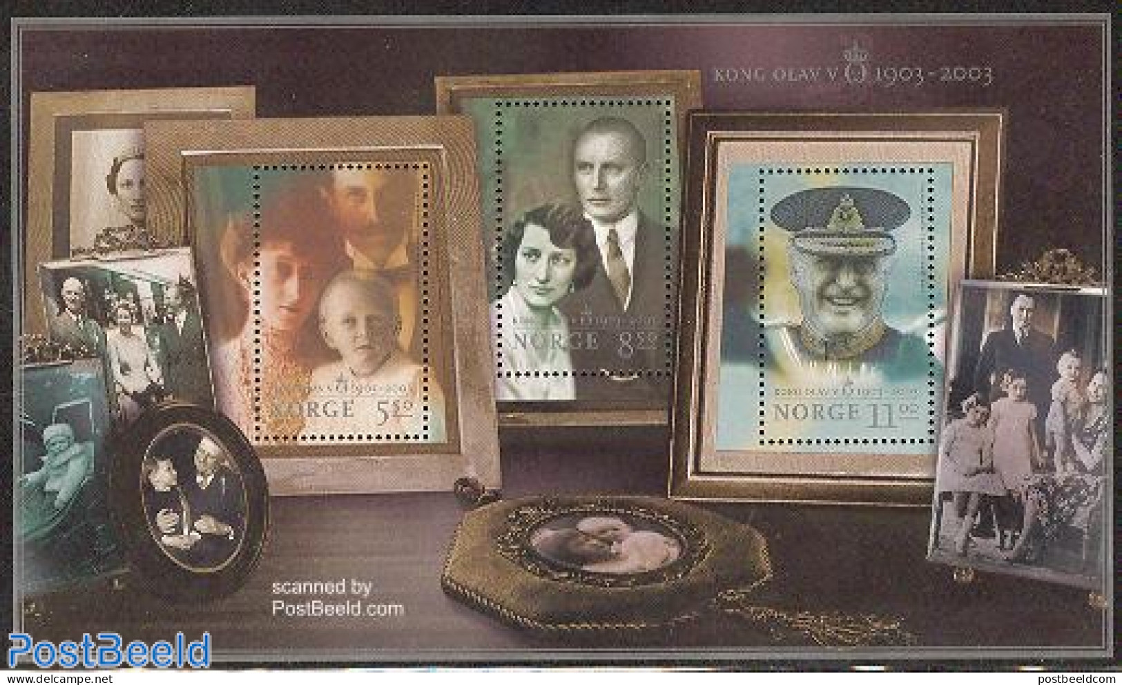 Norway 2003 King Olav V S/s, Mint NH, History - Kings & Queens (Royalty) - Unused Stamps