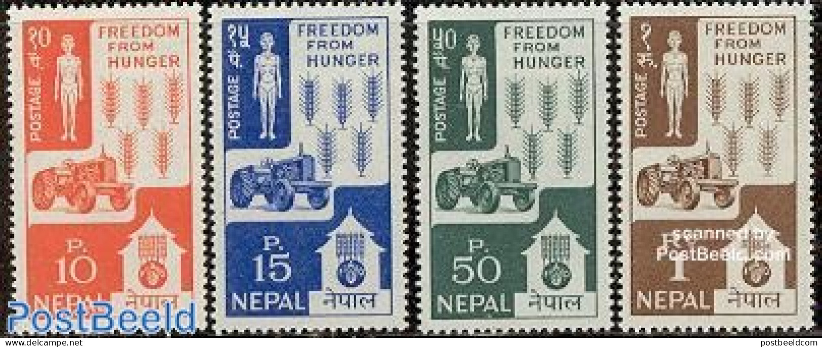 Nepal 1963 Freedom From Hunger 4v, Mint NH, Health - Various - Food & Drink - Freedom From Hunger 1963 - Agriculture - Alimentation