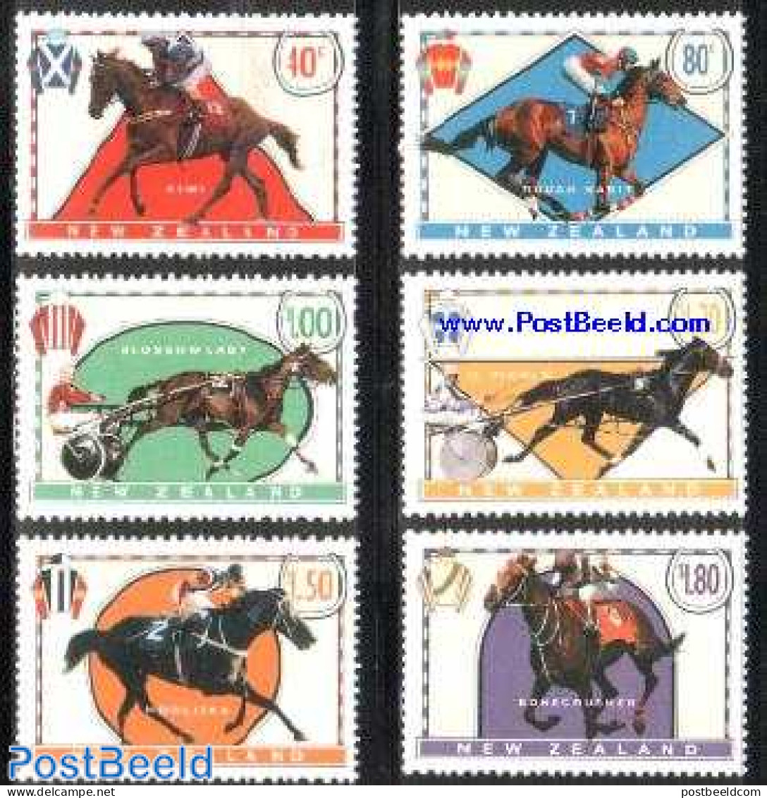 New Zealand 1996 Race Horses 6v, Mint NH, Nature - Horses - Neufs