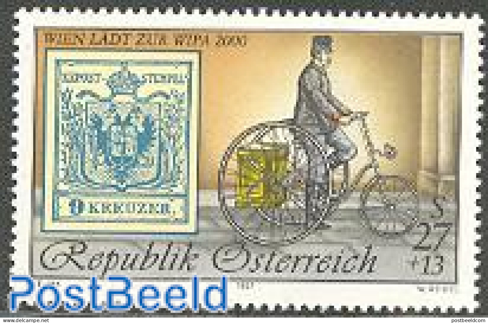 Austria 1997 WIPA 2000 1v, Mint NH, Sport - Cycling - Post - Stamps On Stamps - Neufs