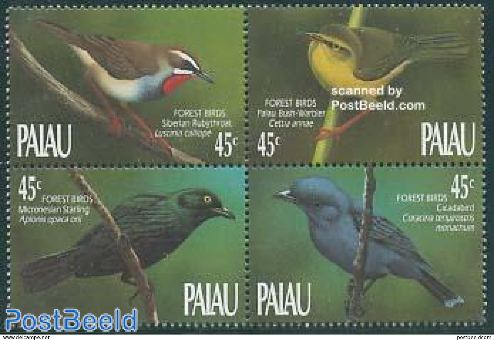Palau 1990 Birds 4v [+], Mint NH, Nature - Birds - Andere & Zonder Classificatie