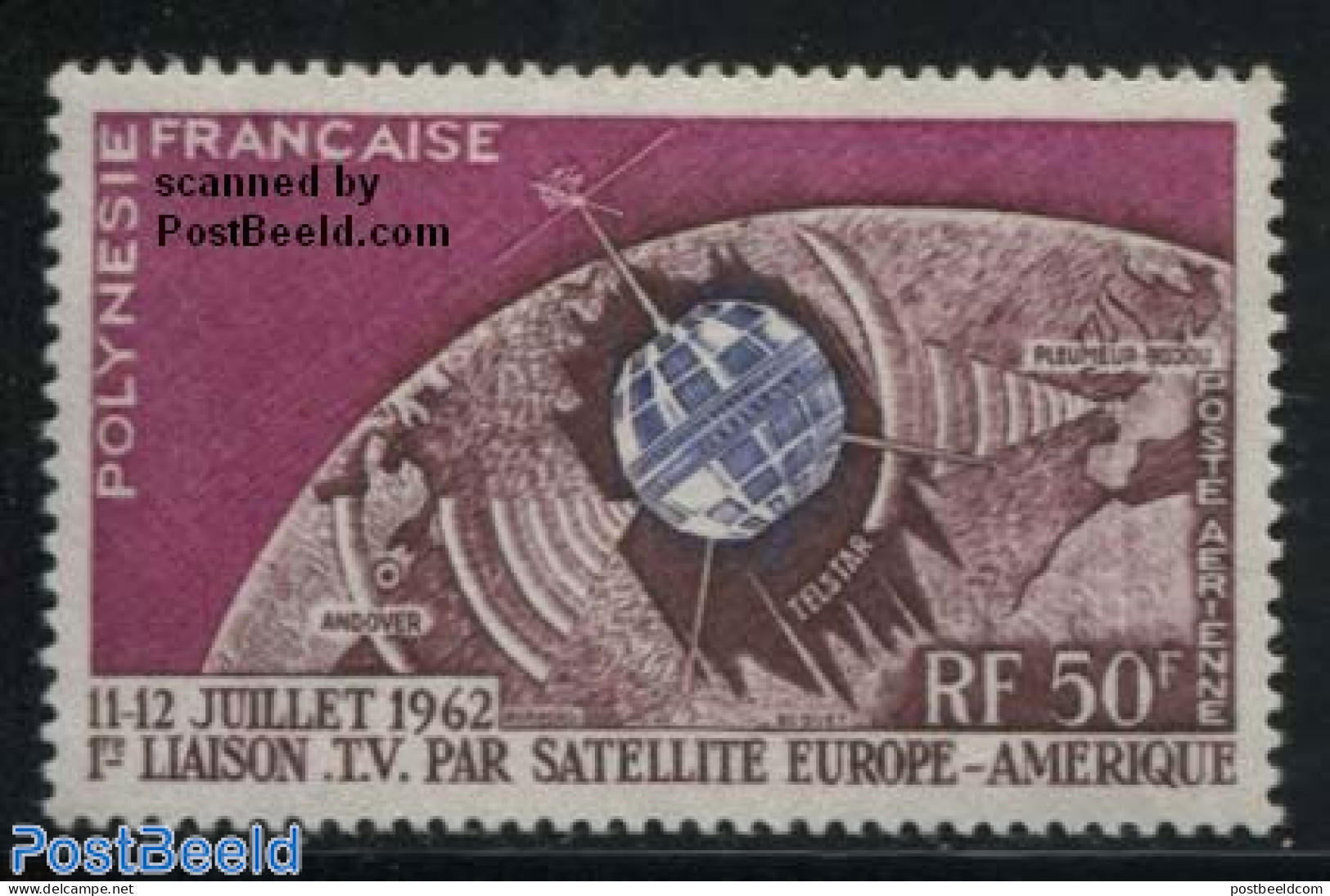 French Polynesia 1962 Telstar Satellite 1v, Mint NH, Science - Transport - Telecommunication - Space Exploration - Unused Stamps