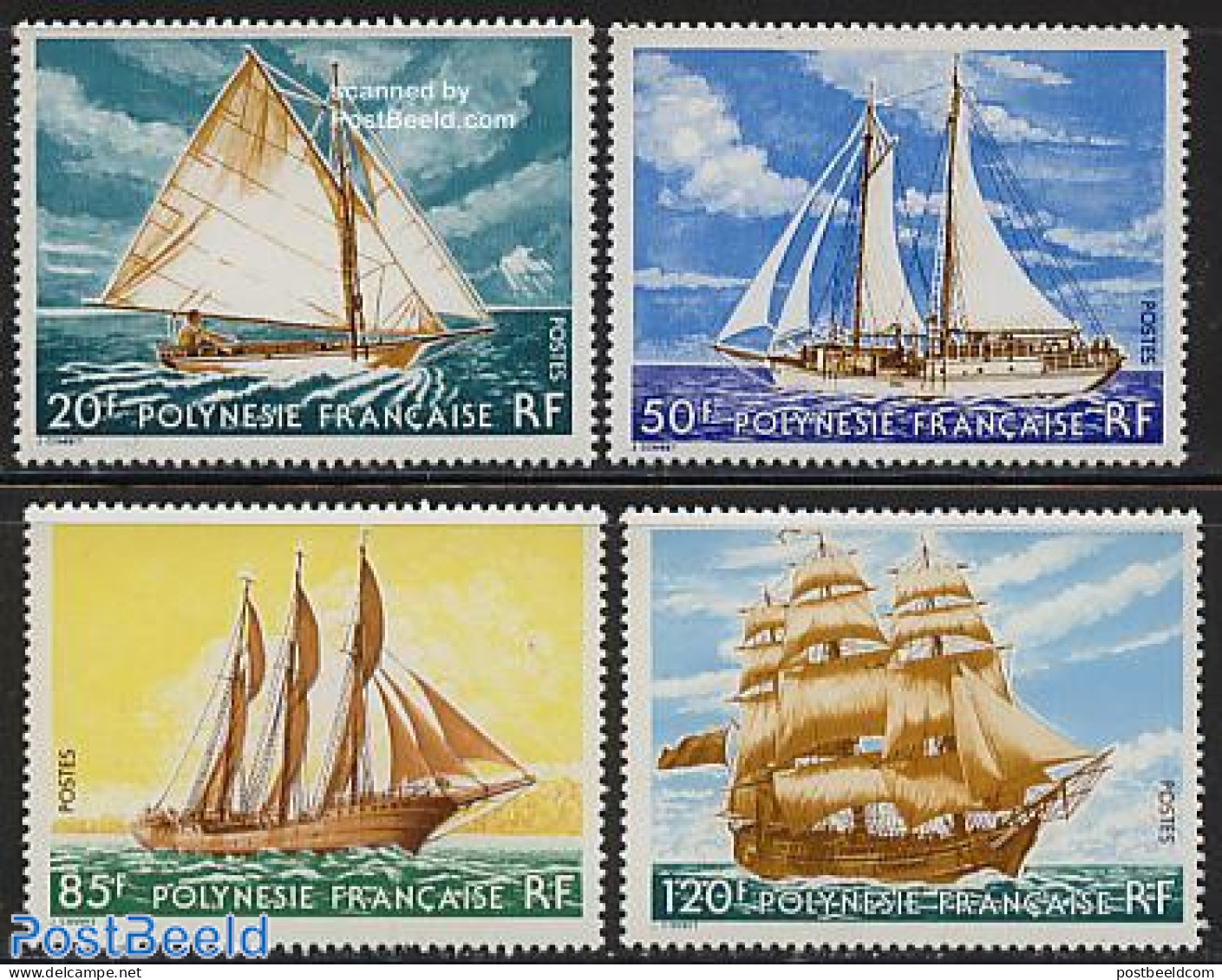 French Polynesia 1977 Ships 4v, Mint NH, Transport - Ships And Boats - Nuevos