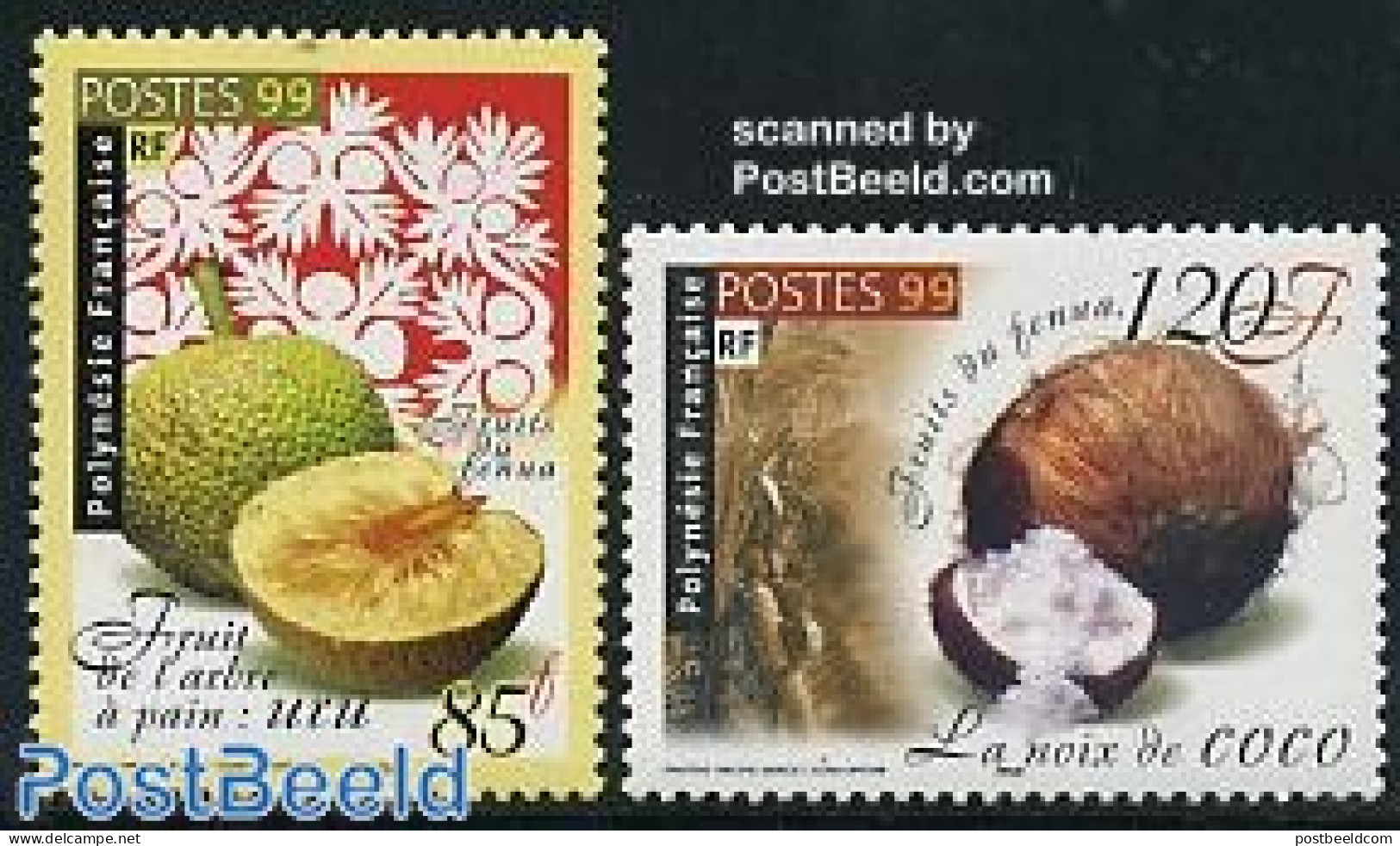 French Polynesia 1999 Fruits 2v, Mint NH, Nature - Fruit - Nuevos