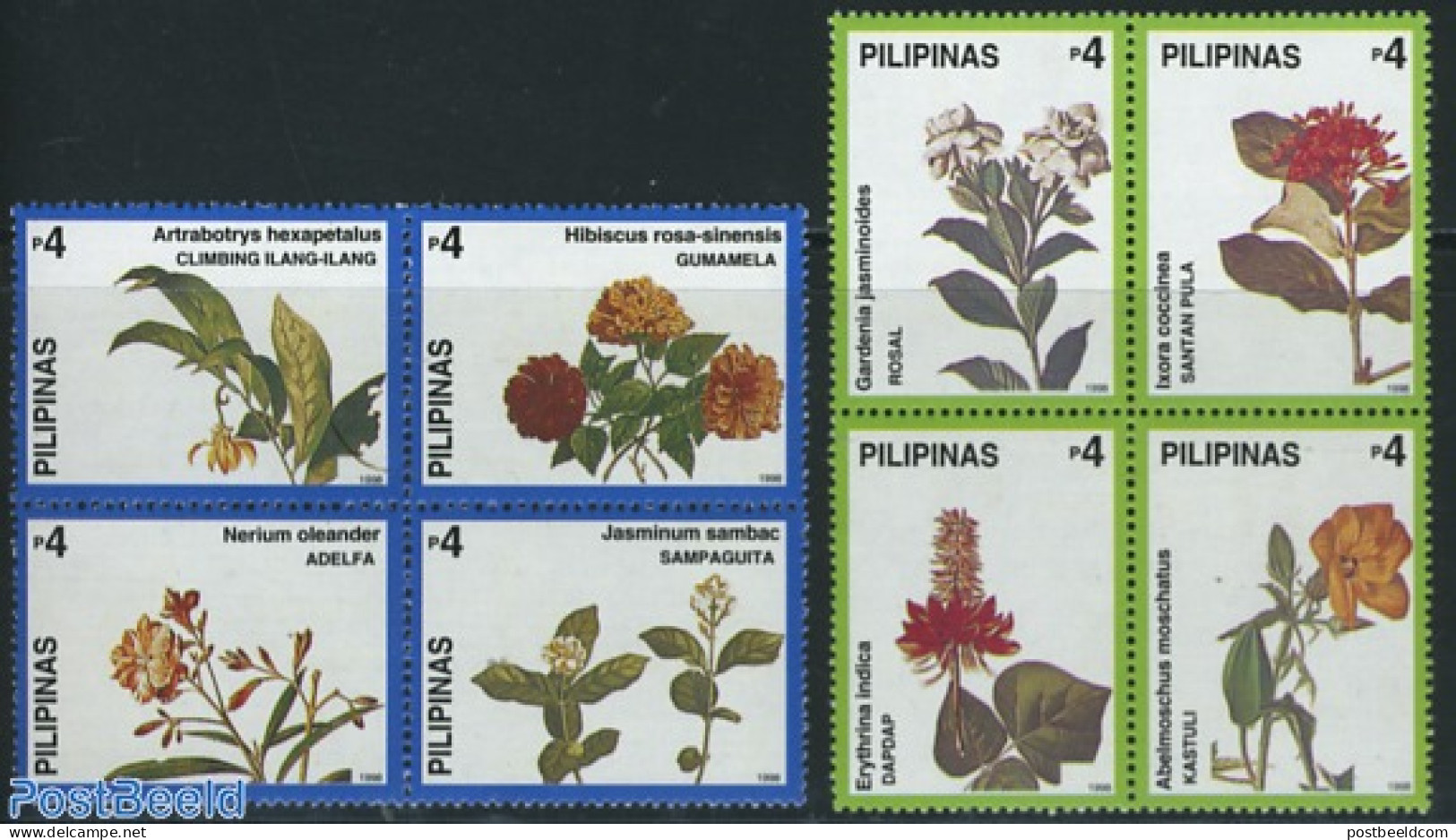 Philippines 1998 Florikultura 8v (2x [+]), Mint NH, Nature - Flowers & Plants - Philippinen