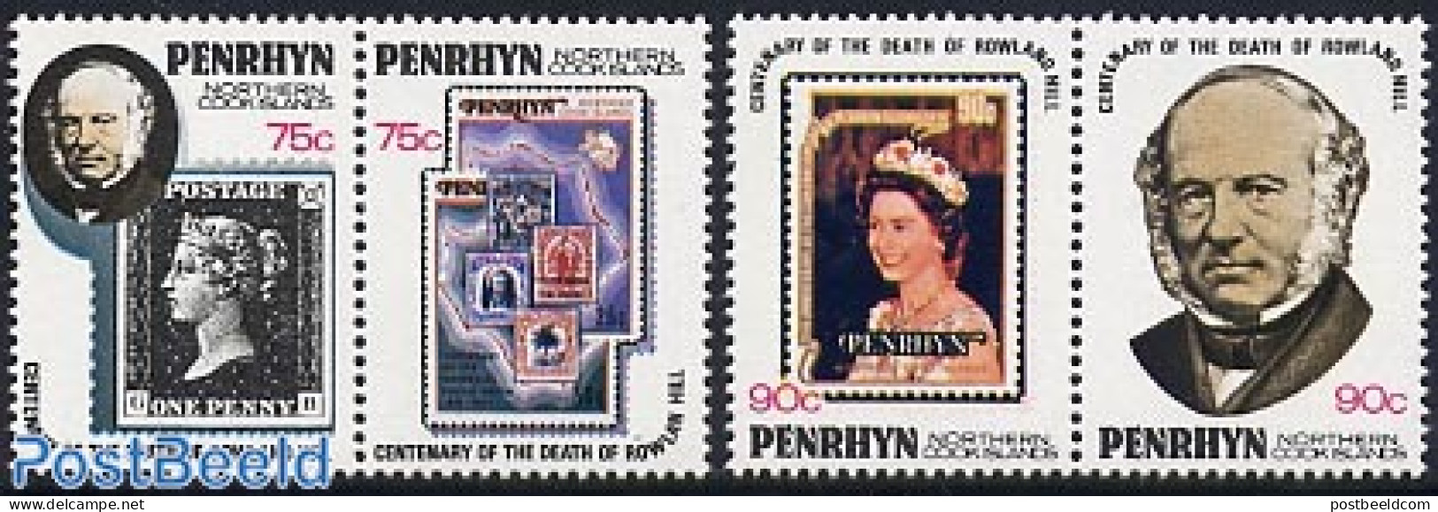Penrhyn 1979 Sir Rowland Hill 2x2v [:], Mint NH, Sir Rowland Hill - Stamps On Stamps - Rowland Hill