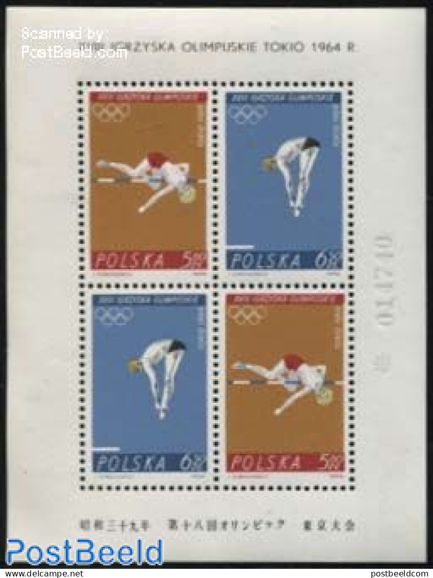 Poland 1964 Olympic Games S/s, Mint NH, Sport - Athletics - Olympic Games - Swimming - Ongebruikt