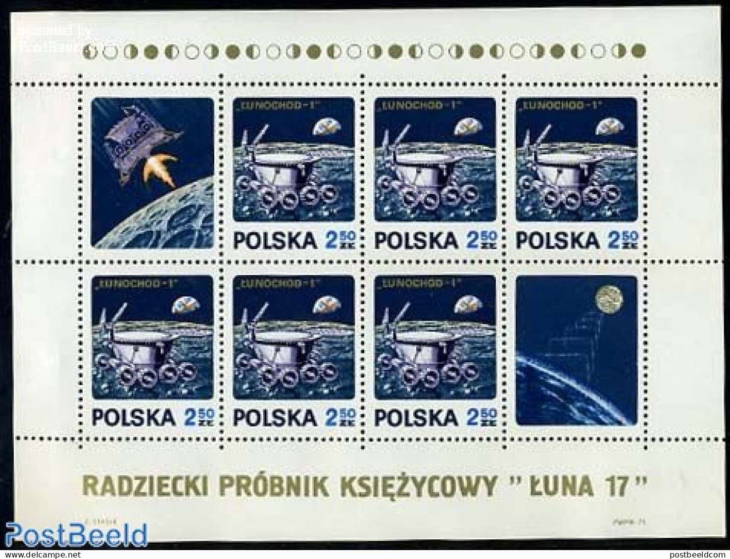 Poland 1971 Lunochod 1 S/s, Mint NH, Transport - Space Exploration - Unused Stamps