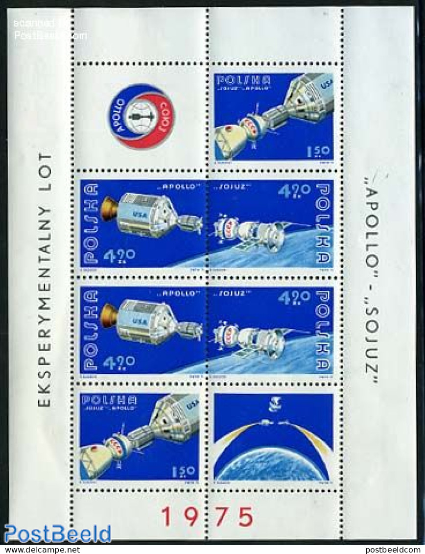 Poland 1975 Apollo-Soyuz S/s, Mint NH, Transport - Space Exploration - Nuevos