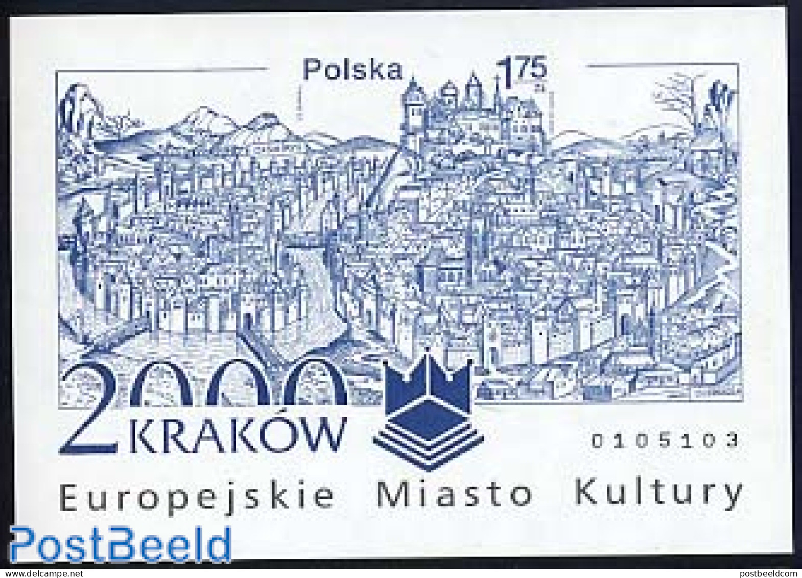 Poland 2000 Krakau Cult. Capital S/s Imperforated, Mint NH, History - Europa Hang-on Issues - Unused Stamps