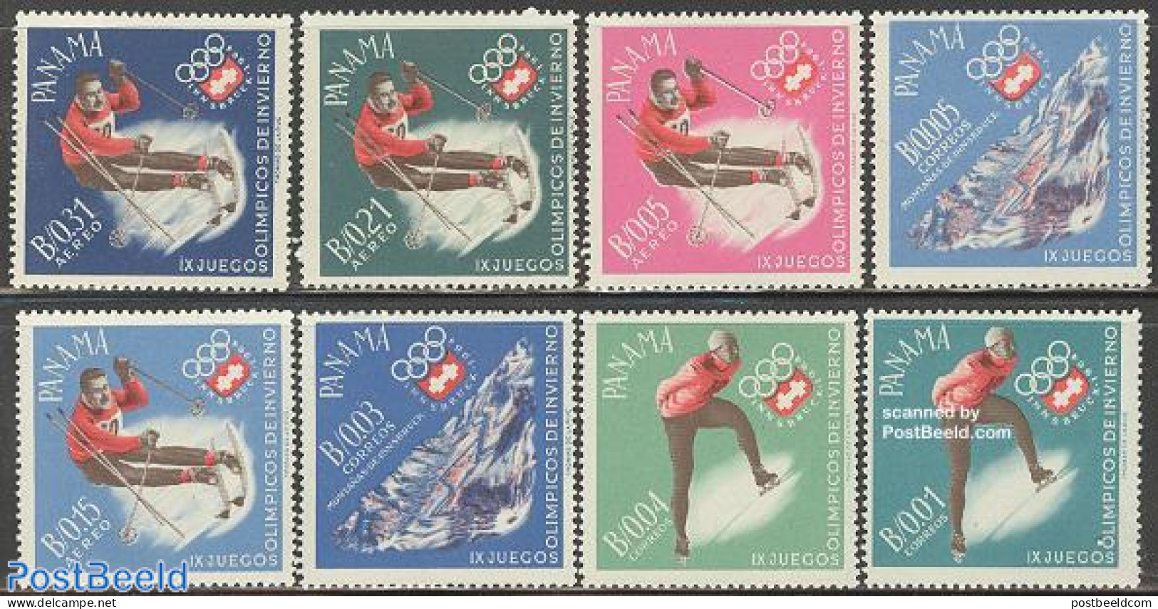 Panama 1963 Olympic Winter Games 8v, Mint NH, Sport - Olympic Winter Games - Skating - Skiing - Ski