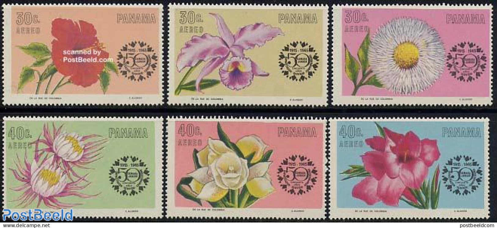 Panama 1966 Flowers 6v, Mint NH, Nature - Flowers & Plants - Panama