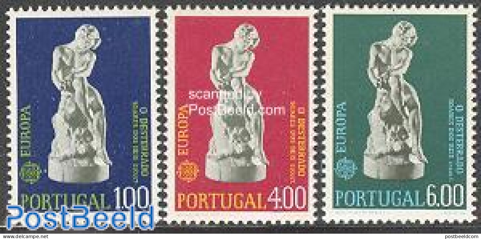Portugal 1974 Europa 3v, Mint NH, History - Europa (cept) - Art - Art & Antique Objects - Unused Stamps