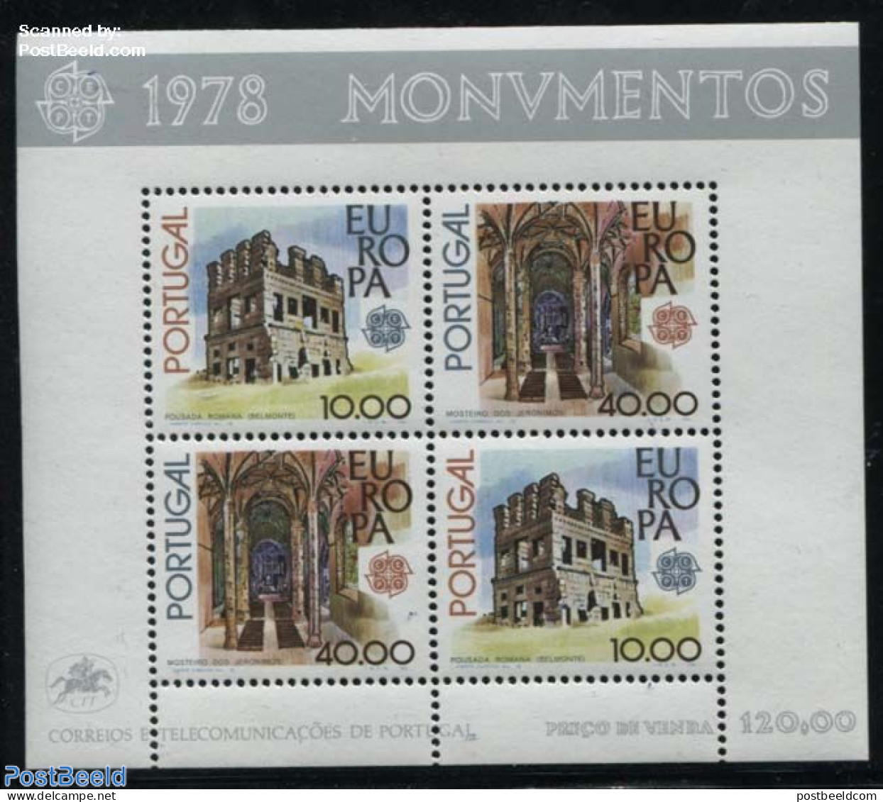 Portugal 1978 Europa, Architecture S/s, Mint NH, History - Religion - Europa (cept) - Cloisters & Abbeys - Art - Archi.. - Unused Stamps