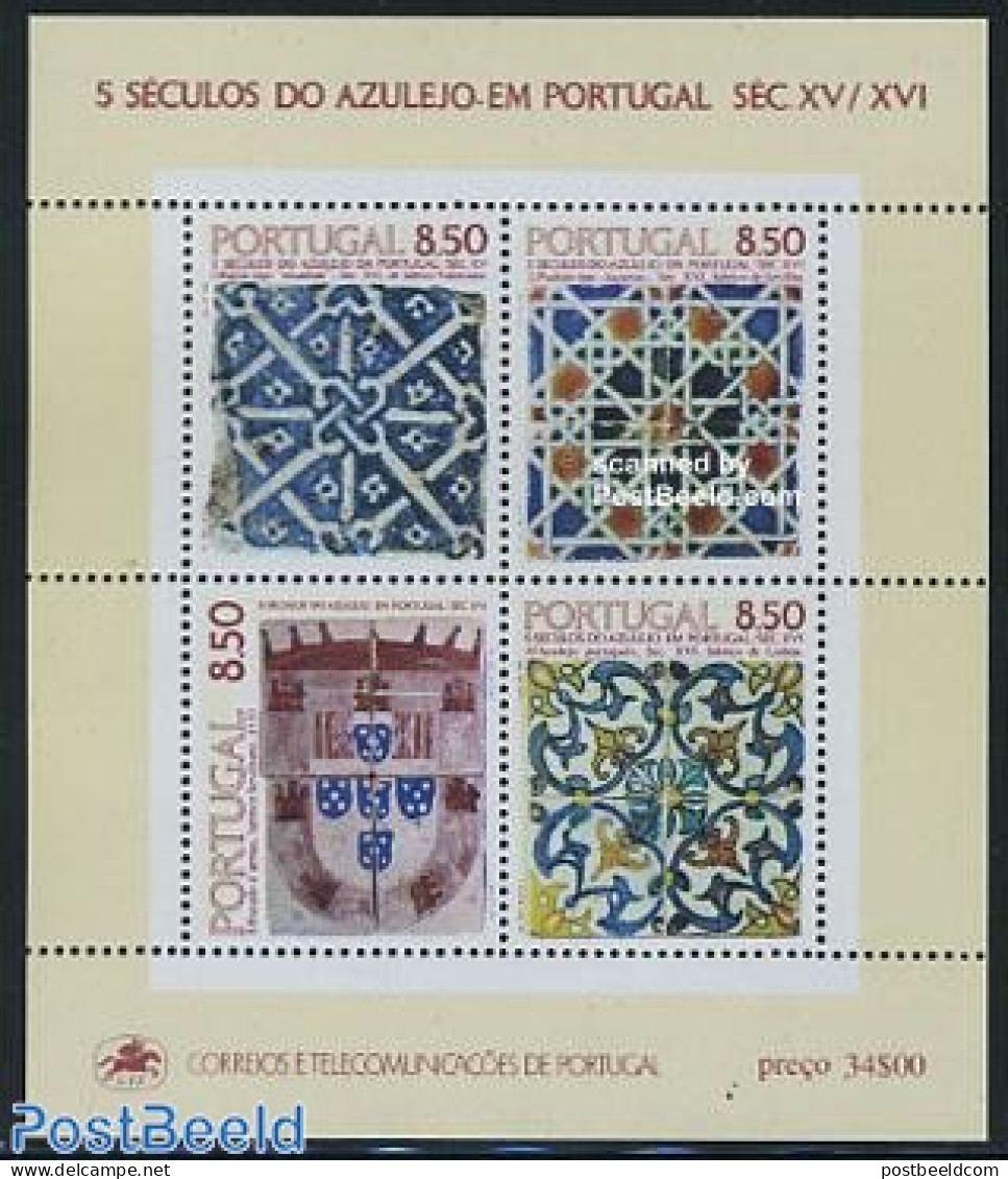 Portugal 1981 Tiles (1447-1595) S/s, Mint NH, Art - Art & Antique Objects - Unused Stamps