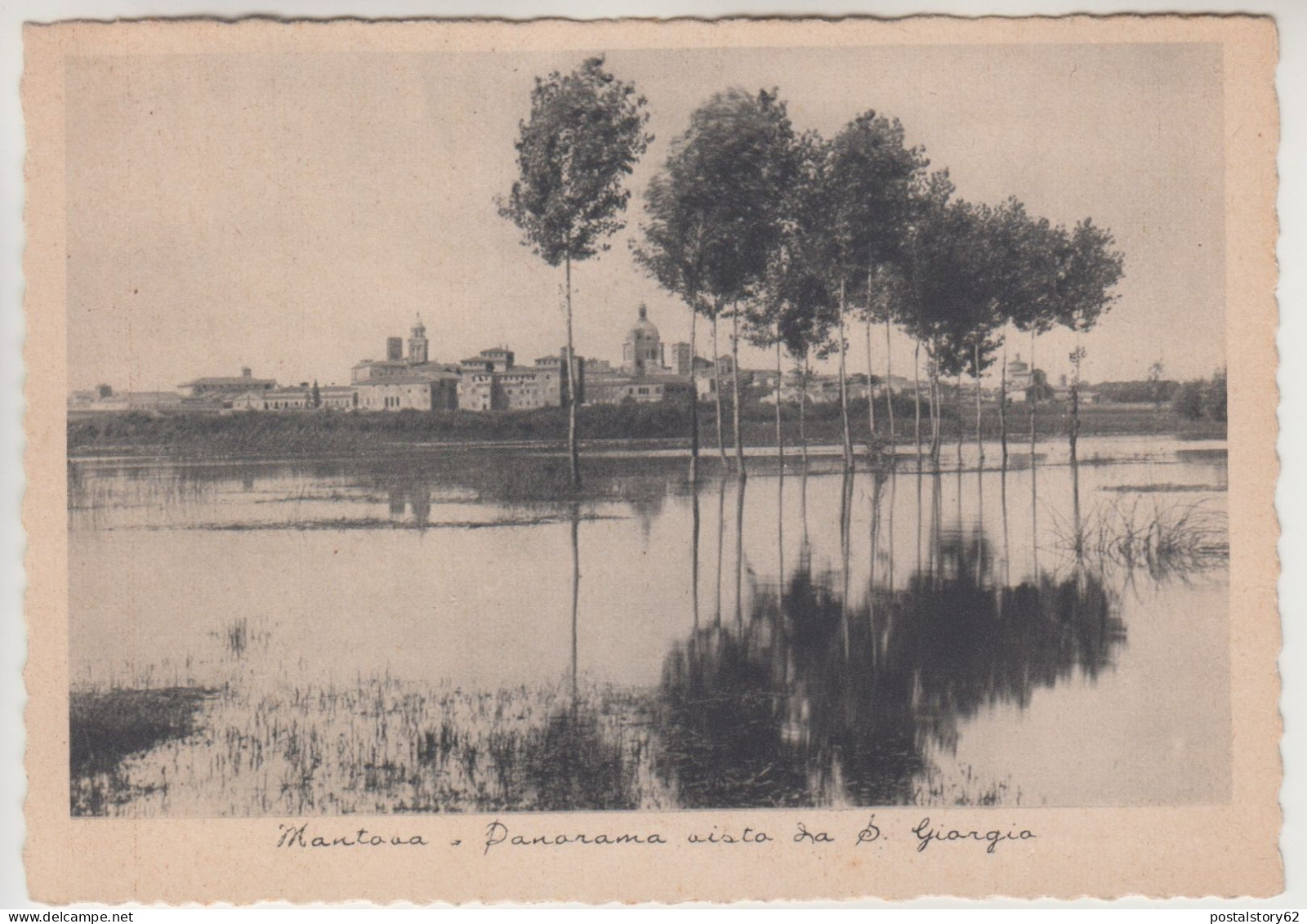 Mantova, Vista Panoramica Da Ponte Giorgio. Cartolina Non Viaggiata 1940 - Mantova