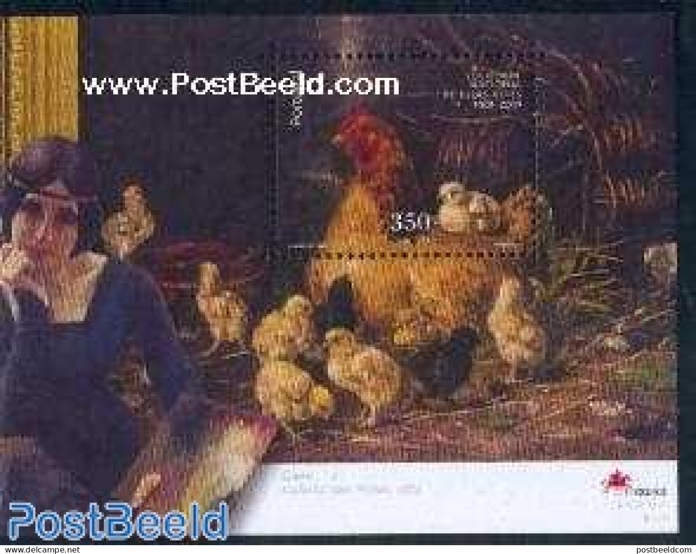 Portugal 2001 Fine Art, Chicken S/s, Mint NH, Nature - Birds - Poultry - Art - Paintings - Neufs